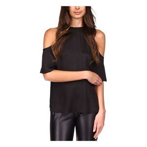 MICHAEL MICHAEL KORS Womens Black Keyhole Back Elbow Sleeve Halter Party Top XS